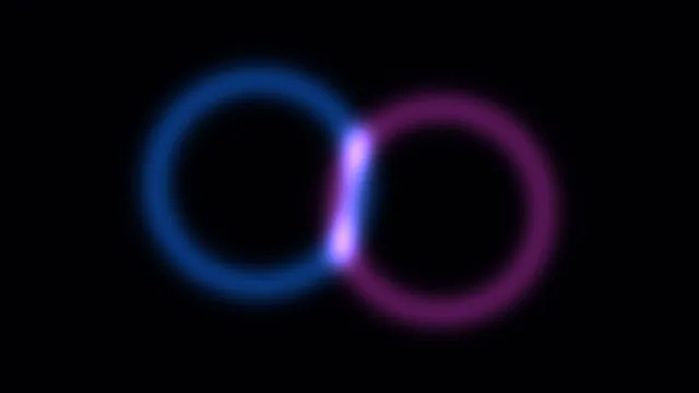 Sci-Fi HUD Interface with Blue and Magenta Telemetry Rings