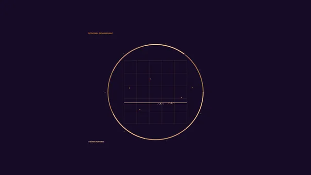Regional Demand Monitoring HUD with Circular Telemetry Grid
