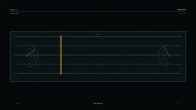 Sci-Fi Telemetry HUD with Radial Gauges and Central Marker