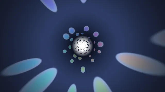 Abstract Blue Sci-Fi Tunnel with Multicolor Radial Light Rings 4K Wallpaper