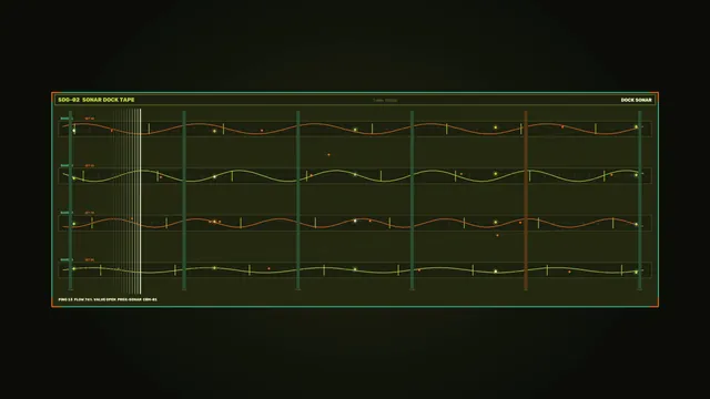 Fictional 4K Spacecraft Docking Sonar HUD