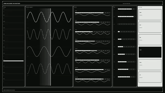Sci-Fi Turbo Load Telemetry HUD with MW-MVAR Traces 4K Wallpaper