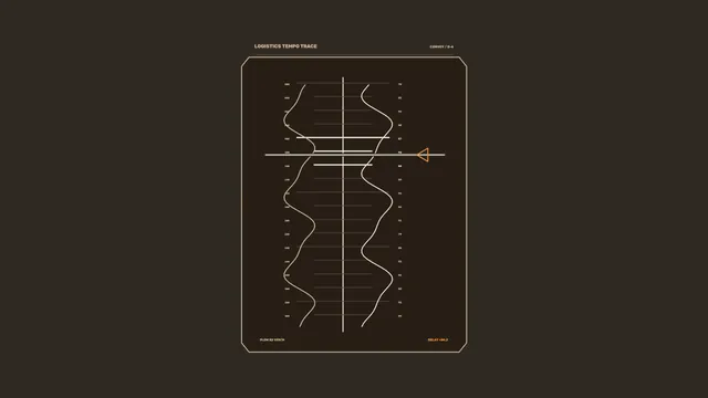 Logistics Telemetry HUD with Dual Trace Chart 4K Wallpaper