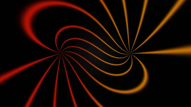Red and Amber Curved Trace HUD Interface Wallpaper