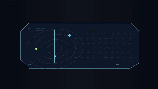Cyan Sonar Scanner HUD Dashboard – 4K Sci-Fi Wallpaper