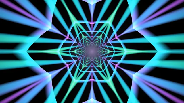 Neon Cyan Geometric Tunnel 4K Wallpaper