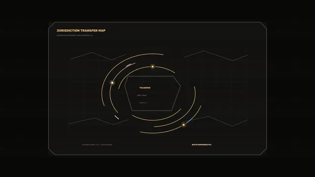 Jurisdiction Transfer Map Sci-Fi HUD 4K Wallpaper