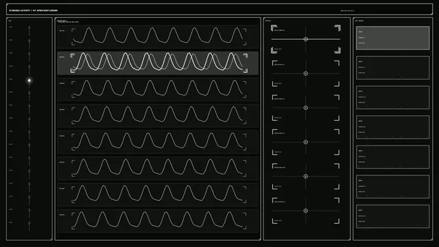 4K Science-Fiction HUD Telemetry Dashboard with Waveforms and Reticles
