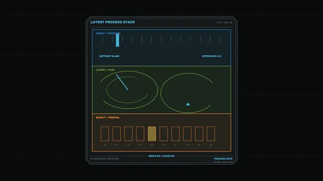 Sci-Fi Process Control HUD with Pressure, Flow and Thermal Indicators