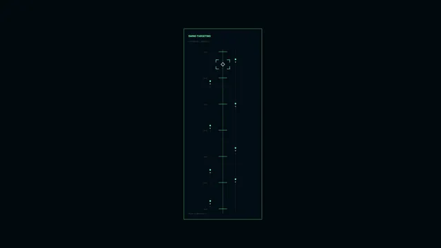 Fictional Swing Targeting HUD with Green Vertical Telemetry Panel