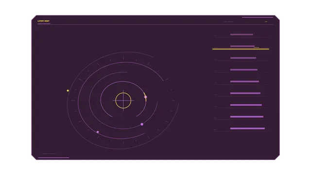 Futuristic Circular Scanner HUD Dashboard – Purple 4K Wallpaper