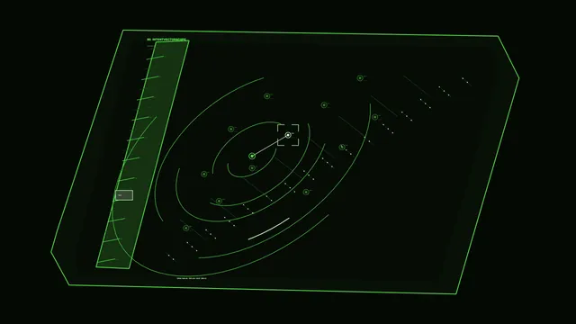 Green Radar Tracking HUD with Concentric Rings 4K Sci-Fi Wallpaper