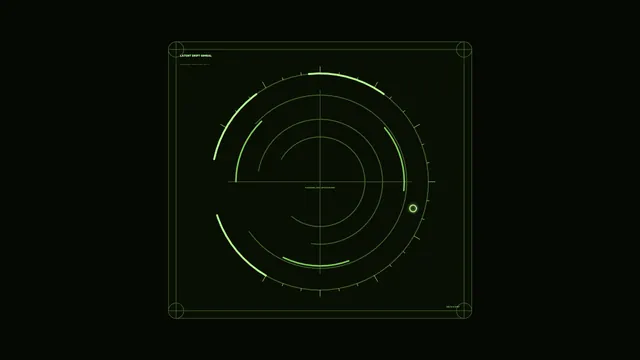 Circular Green Radar HUD Data Interface Wallpaper