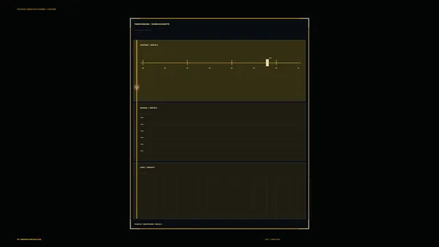 Amber Stacked Telemetry HUD Dashboard with Timeline