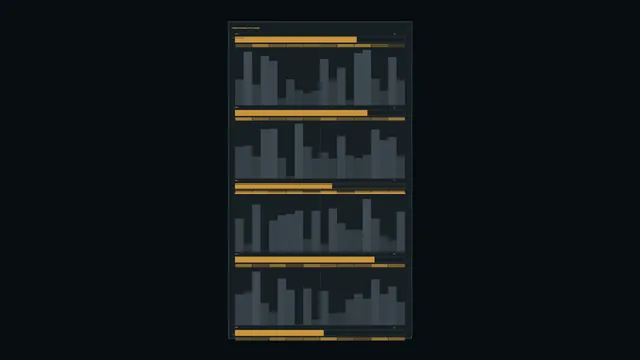 Energy Distribution Analytics HUD with Stacked Bar Charts