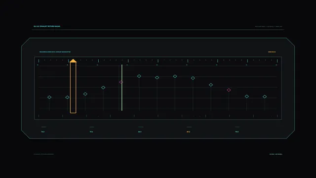 Spacecraft Propulsion Diagnostics HUD with Exhaust Backscatter Range Chart – 4K
