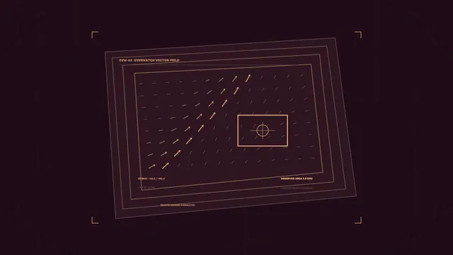 Fictional Vector Field Targeting HUD — Amber Dashboard on Burgundy Grid, 4K