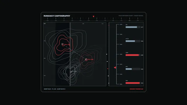 Sci-Fi Contour Map Telemetry Warning HUD 4K Wallpaper