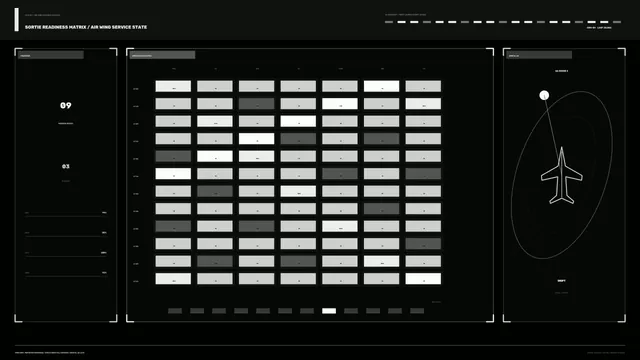 Fictional Aircraft Service Readiness HUD Dashboard 4K Sci-Fi Wallpaper