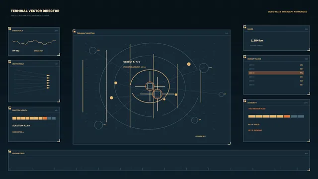 Sci-Fi Targeting Radar HUD Interface 4K Wallpaper