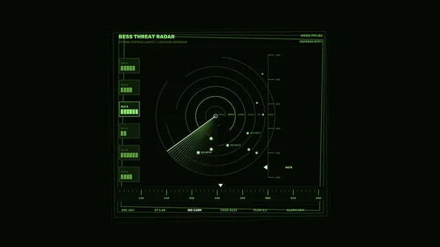 Green Sci-Fi Radar HUD and Energy Telemetry Interface 4K Wallpaper