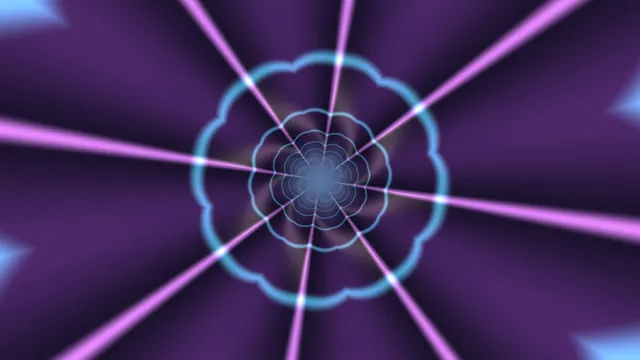 Violet and Cyan Geometric Tunnel 4K Wallpaper