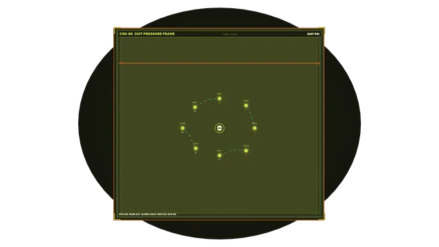 Olive Green Sci-Fi Suit Pressure HUD with Circular Telemetry 4K Wallpaper