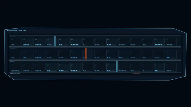 Blue Interlock Pulse Diagnostic HUD with Modular Telemetry Panels