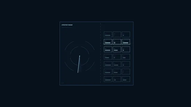 Strategy Radar Telemetry HUD Interface – Dark Blue 4K Wallpaper