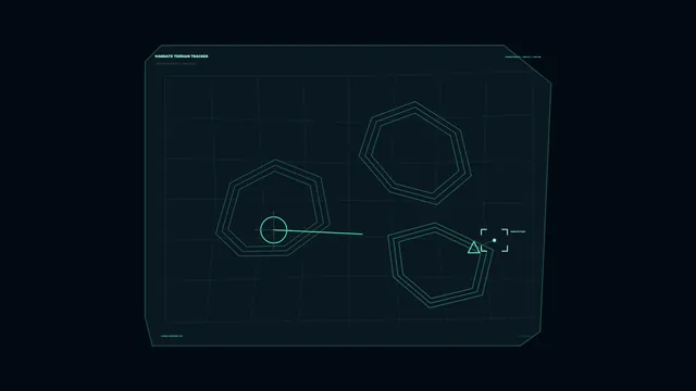 Futuristic Terrain Tracker HUD with Polygon Scanner Grid – 4K Sci-Fi Wallpaper