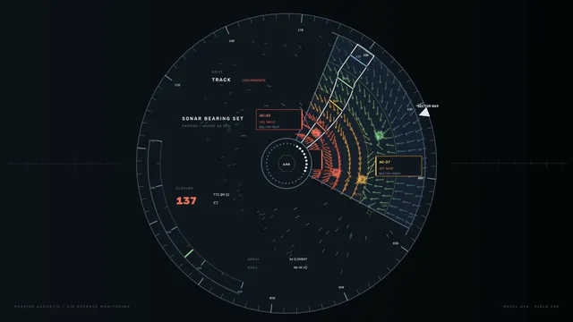 Sci-Fi Air Defense Monitoring Sonar HUD 4K Wallpaper