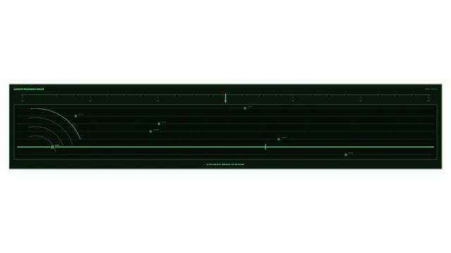 Green Azimuth Radar HUD with Range Arcs and Telemetry Markers 4K Sci-Fi Wallpap​