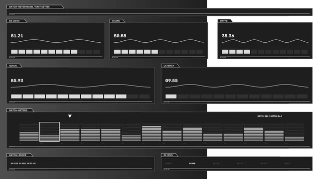 Batch Meter Telemetry HUD Dashboard 4K Sci-Fi Wallpaper