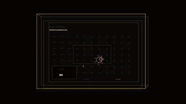 Amber Vector Convergence Field HUD with Score Display