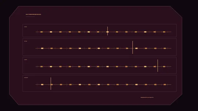 Sci-Fi Production Telemetry HUD with Four Monitor Panels