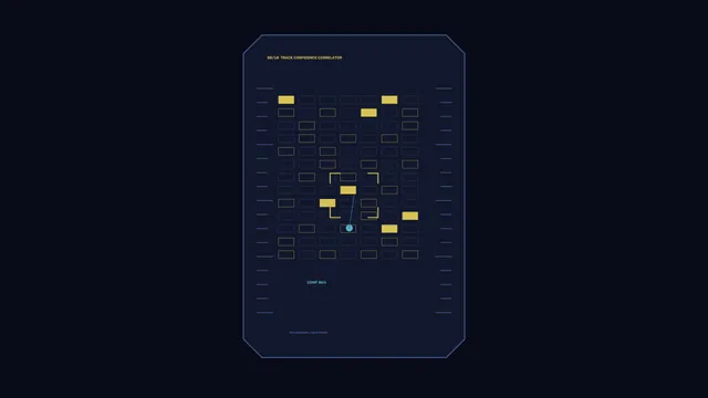 Sci-Fi Tracking HUD with Confidence Grid and Central Reticle