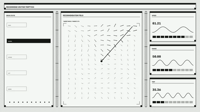 Monochrome Vector Recommendation HUD Dashboard 4K Wallpaper