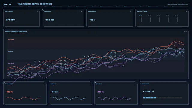 Multibeam Sonar Depth Spectrum HUD Dashboard 4K Wallpaper