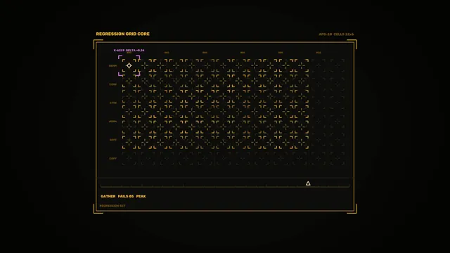 Amber Regression Grid Telemetry HUD 4K UHD Wallpaper