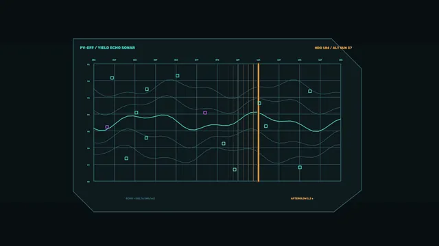 Photovoltaic Efficiency Telemetry HUD Dashboard 4K Sci-Fi Wallpaper