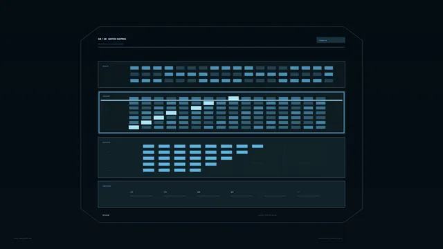 Blue Cyan Sci-Fi HUD Batch Matrix Control Panel 4K Wallpaper