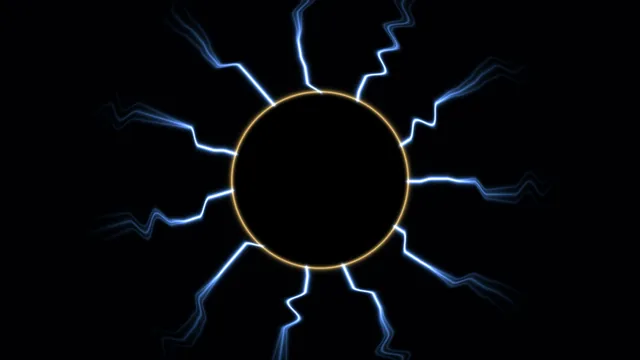 Blue Electric Circle on Black Abstract 4K Wallpaper