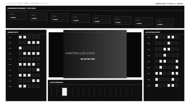 Fictional Core Interlock Control HUD 4K Wallpaper