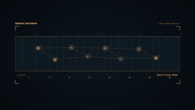 Fictional Sci-Fi Telemetry HUD with Request Graph and Linked Nodes 4K Wallpaper