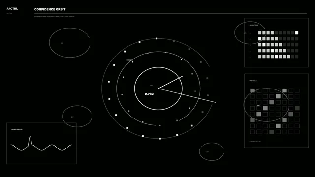 Monochrome Sci-Fi HUD Telemetry Dashboard with Circular Scanner 4K Wallpaper