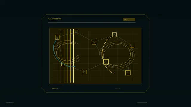 Sci-Fi Telemetry HUD Dashboard with Circular Scanner Graphics