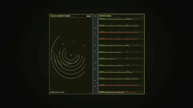 Sci-Fi Contact Board HUD with Circular Radar Scanner, 4K Wallpaper