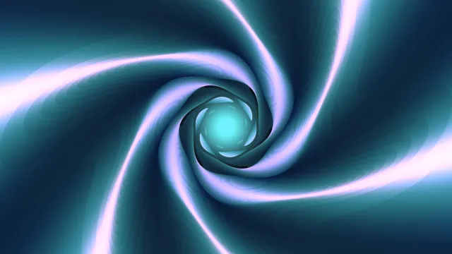 Abstract Cyan and Violet Wormhole Tunnel with Glowing Core 4K Wallpaper