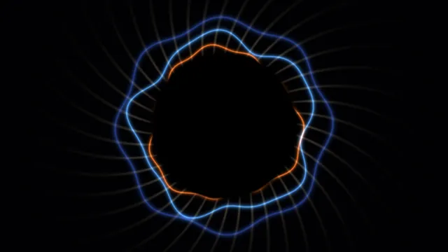 Futuristic Circular Scanner Interface with Blue and Orange Rings