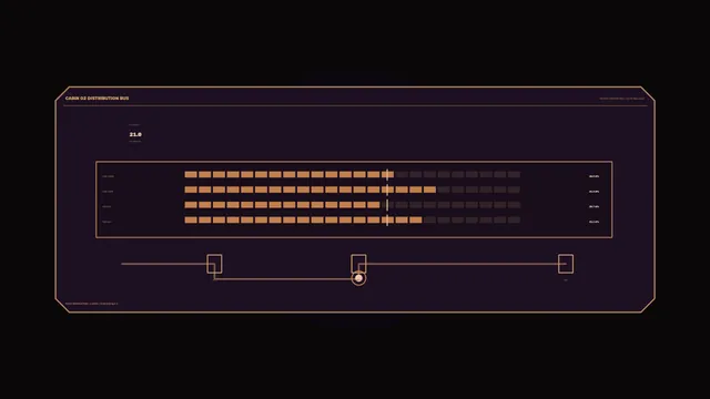 Cabin Oxygen Distribution Bus HUD 4K Sci-Fi Wallpaper